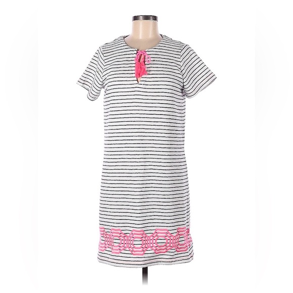 Sail to Sable Size Medium Striped Short Sleeved Dress - Picture 1 of 7